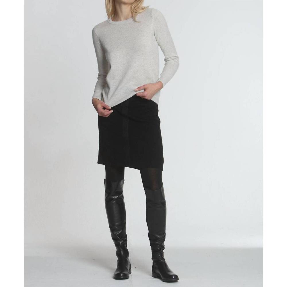 NEW LABEL+THREAD women's haley knit skirt in black/charcoal